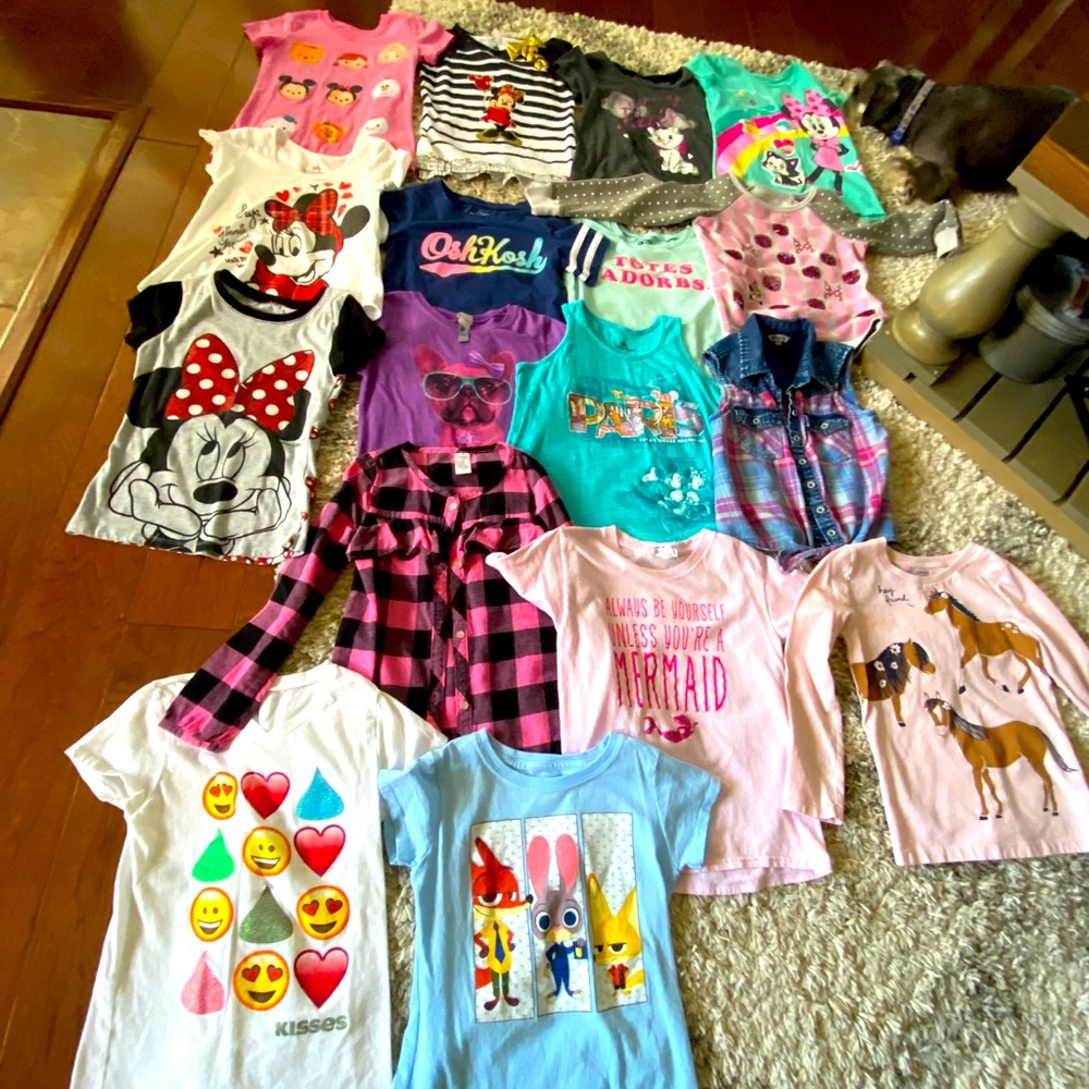 17 PIECES GIRLS SIZE 7 / SMALL SHIRT BUNDLE